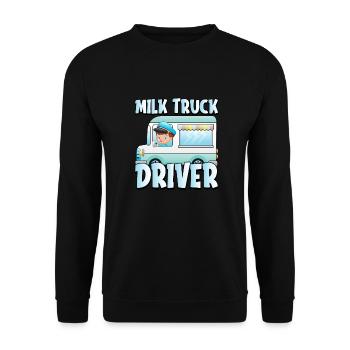 Lait de vache Mignon chariot à lait - Sweat-shirt Unisexe - noir - Devant - Alina (178cm) & Michal (187cm)