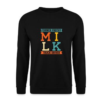 Kuh Milch Treiber Milchwagen - Unisex Pullover - Schwarz - Vorne - Alina (178cm) & Michal (187cm)