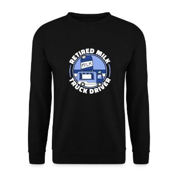 Retired Cow Milk Milk Wagon - Unisex Sweatshirt - black - Front - Alina (178cm) & Michal (187cm)