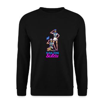 Sailing Sailor Sailboat Cool - Unisex Sweatshirt - black - Front - Alina (178cm) & Michal (187cm)