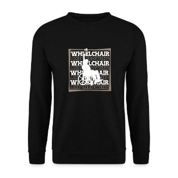 axe throwing axe thrower wheelchair - Unisex Sweatshirt - black - Front - Alina (178cm) & Michal (187cm)