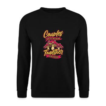 Cueilleurs de champignons Couple de champignons - Sweat-shirt Unisexe - noir - Devant - Alina (178cm) & Michal (187cm)