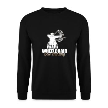 Bow Hunting Bowhunter Wheelchair - Unisex Sweatshirt - black - Front - Alina (178cm) & Michal (187cm)