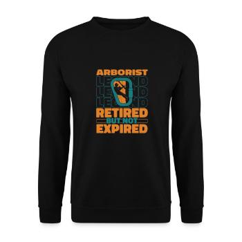 Baumpfleger Baumkletterer Arborist Im Ruhestand - Unisex Pullover - Schwarz - Vorne - Alina (178cm) & Michal (187cm)