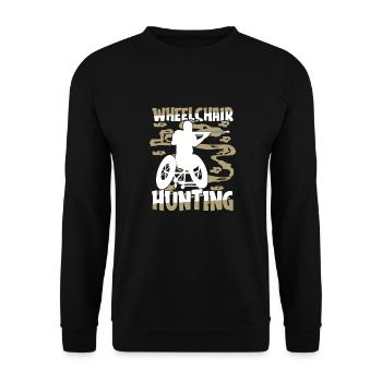 Hunting Hunter Hunting Wheelchair Hunting - Unisex Sweatshirt - black - Front - Alina (178cm) & Michal (187cm)