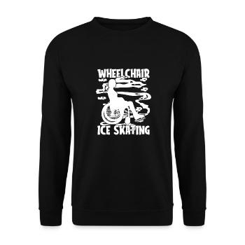 Schlittschuhlaufen Rollstuhl - Unisex Pullover - Schwarz - Vorne - Alina (178cm) & Michal (187cm)