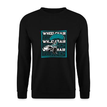 Paragleiter Paragleiten Rollstuhl - Unisex Pullover - Schwarz - Vorne - Alina (178cm) & Michal (187cm)