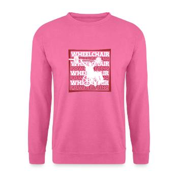 Powerlifting Powerlifter Fauteuil roulant - Sweat-shirt Unisexe - rose - Devant