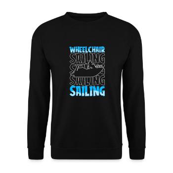 Sailing, sailing, sailboat, wheelchair - Unisex Sweatshirt - black - Front - Alina (178cm) & Michal (187cm)