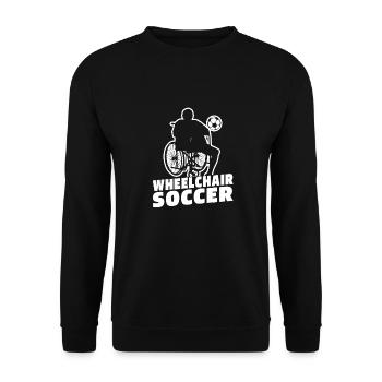 Soccer Soccer Fauteuil roulant - Sweat-shirt Unisexe - noir - Devant - Alina (178cm) & Michal (187cm)