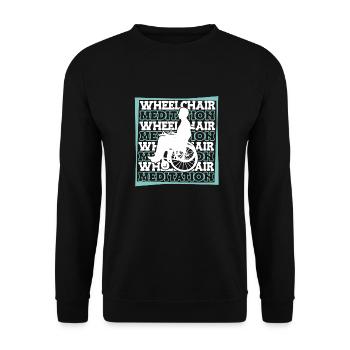 Meditation Meditieren Rollstuhl - Unisex Pullover - Schwarz - Vorne - Alina (178cm) & Michal (187cm)