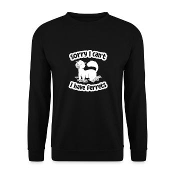 Frettchen Iltis - Unisex Pullover - Schwarz - Vorne - Alina (178cm) & Michal (187cm)