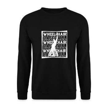 Fauteuil roulant de baseball - Sweat-shirt Unisexe - noir - Devant - Alina (178cm) & Michal (187cm)