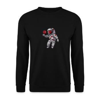 Tischtennis Pingpong Astronaut - Unisex Pullover - Schwarz - Vorne - Alina (178cm) & Michal (187cm)