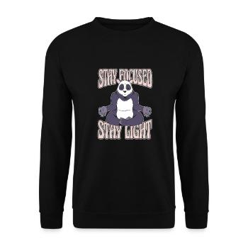 Yoga Niedlich Panda Macht Yoga - Unisex Pullover - Schwarz - Vorne - Alina (178cm) & Michal (187cm)