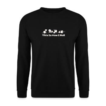 Yoga Niedlich Panda Macht Yoga - Unisex Pullover - Schwarz - Vorne - Alina (178cm) & Michal (187cm)
