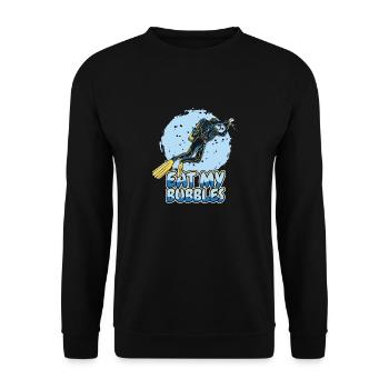 Diving Diver Funny Eat My Bubbles - Unisex Sweatshirt - black - Front - Alina (178cm) & Michal (187cm)