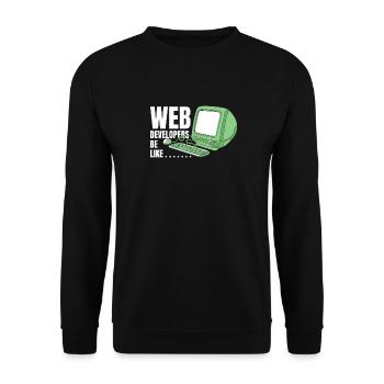 Web Entwickler Webdeveloper Lustig - Unisex Pullover - Schwarz - Vorne - Alina (178cm) & Michal (187cm)