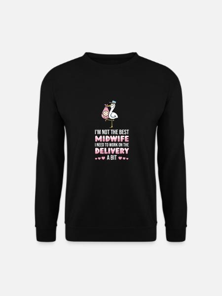 Hebamme Witzig Zukünftige Hebamme - Unisex Pullover - Schwarz