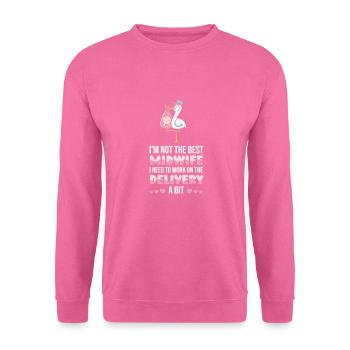 Hebamme Witzig Zukünftige Hebamme - Unisex Pullover - Pink - Vorne