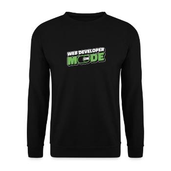 Web Developer Web Developer Mode On - Unisex Sweatshirt - black - Front - Alina (178cm) & Michal (187cm)
