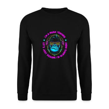 Musiklehrer Musik Lehrer Cool - Unisex Pullover - Schwarz - Vorne - Alina (178cm) & Michal (187cm)