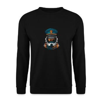 Polizist Polizei Astronaut - Unisex Pullover - Schwarz - Vorne - Alina (178cm) & Michal (187cm)