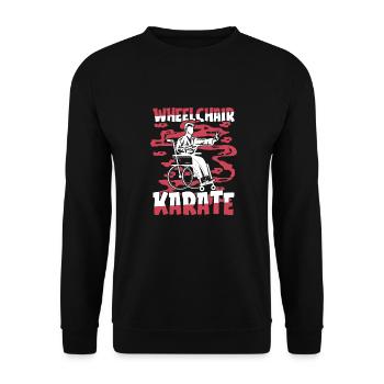 Karate Rollstuhl - Unisex Pullover - Schwarz - Vorne - Alina (178cm) & Michal (187cm)