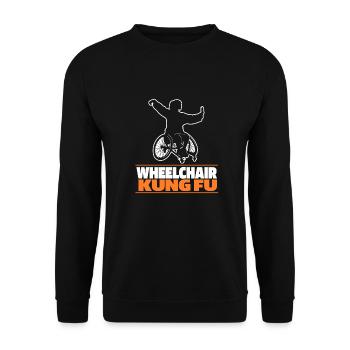 Kung Fu Wheelchair - Unisex Sweatshirt - black - Front - Alina (178cm) & Michal (187cm)