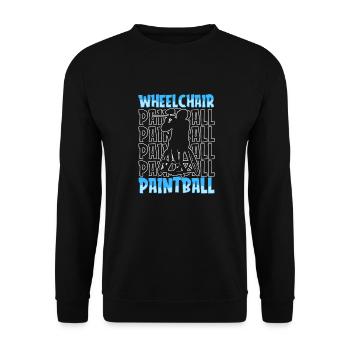 Fauteuil roulant de paintball - Sweat-shirt Unisexe - noir - Devant - Alina (178cm) & Michal (187cm)