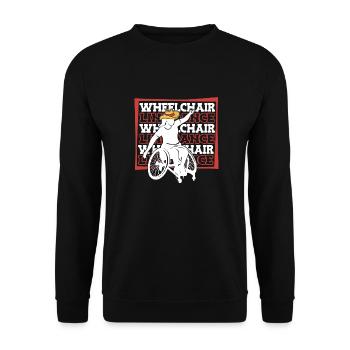 Line Dance Rollstuhl - Unisex Pullover - Schwarz - Vorne - Alina (178cm) & Michal (187cm)