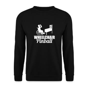Pinball Rollstuhl - Unisex Pullover - Schwarz - Vorne - Alina (178cm) & Michal (187cm)