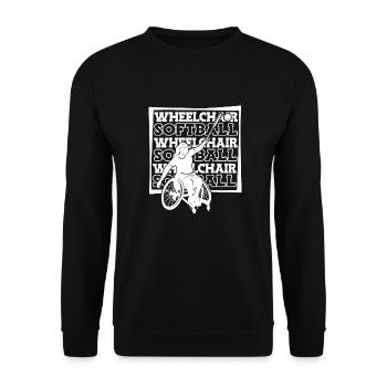 Softball Rollstuhl - Unisex Pullover - Schwarz - Vorne - Alina (178cm) & Michal (187cm)