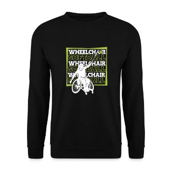Fauteuil roulant softball - Sweat-shirt Unisexe - noir - Devant - Alina (178cm) & Michal (187cm)