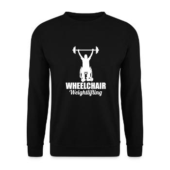 Gewichtheben Gewichtheber Rollstuhl - Unisex Pullover - Schwarz - Vorne - Alina (178cm) & Michal (187cm)