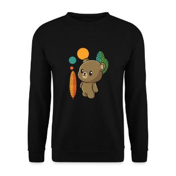 Bear Brown Bear Cute - Unisex Sweatshirt - black - Front - Alina (178cm) & Michal (187cm)