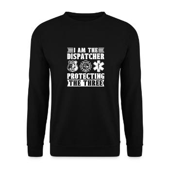 Protection du centre de contrôle des appels d’urgence Protection du centre d’opérations - Sweat-shirt Unisexe - noir - Devant - Alina (178cm) & Michal (187cm)