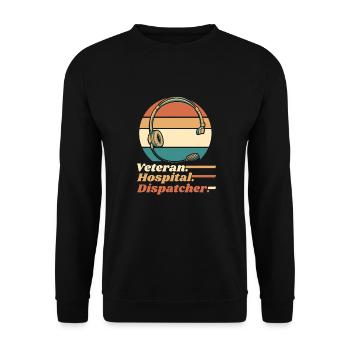 Emergency call control center operations center - Unisex Sweatshirt - black - Front - Alina (178cm) & Michal (187cm)