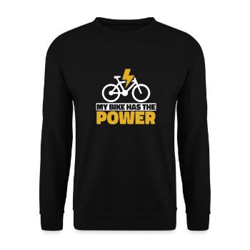 E Bike Electric Bike Performance - Unisex Sweatshirt - black - Front - Alina (178cm) & Michal (187cm)