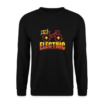 E Bike Electric Bike Drôle - Sweat-shirt Unisexe - noir - Devant - Alina (178cm) & Michal (187cm)