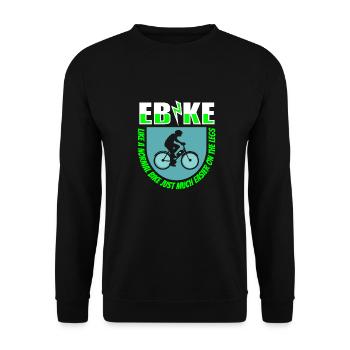 E Bike Electric Bike Cool - Unisex Sweatshirt - black - Front - Alina (178cm) & Michal (187cm)