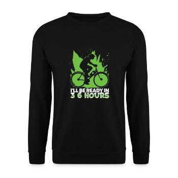 E Bike Elektrorad 3 6 Stunden - Unisex Pullover - Schwarz - Vorne - Alina (178cm) & Michal (187cm)