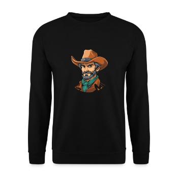 Rodeo Cowboy Ranch Cowboy - Unisex Sweatshirt - black - Front - Alina (178cm) & Michal (187cm)