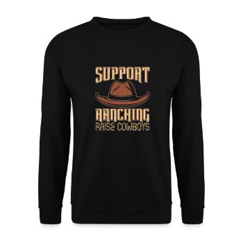 Rodeo Cowboy Hut Ranch Cowboy - Sweat-shirt Unisexe - noir - Devant - Alina (178cm) & Michal (187cm)