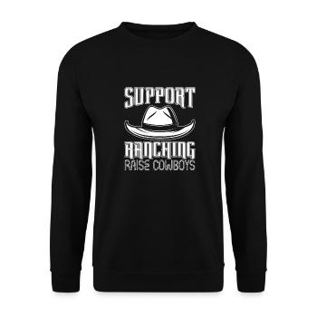 Rodeo Cowboy Ranch Cowboy - Unisex Sweatshirt - black - Front - Alina (178cm) & Michal (187cm)