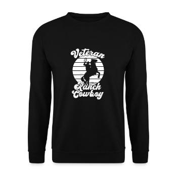 Rodeo Cowboy Veteran Ranch Cowboy - Unisex Pullover - Schwarz - Vorne - Alina (178cm) & Michal (187cm)