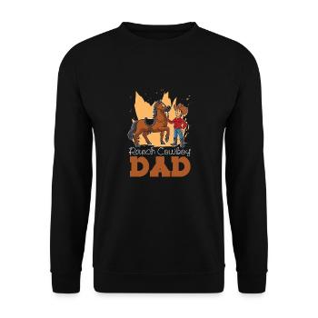Rodeo Cowboy Papa - Unisex Sweatshirt - black - Front - Alina (178cm) & Michal (187cm)