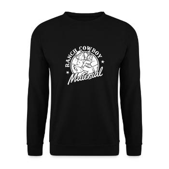 Rodeo Cowboy Lustig Ranch Cowboy - Unisex Pullover - Schwarz - Vorne - Alina (178cm) & Michal (187cm)