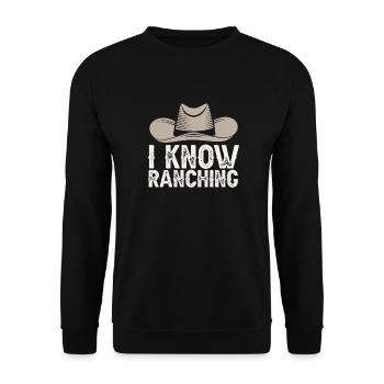 Cowboy de ranch de chapeau de cowboy de rodéo - Sweat-shirt Unisexe - noir - Devant - Alina (178cm) & Michal (187cm)
