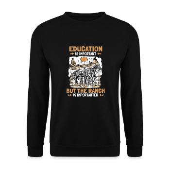 Rodeo Cowboy Lustig Ranch Cowboy - Unisex Pullover - Schwarz - Vorne - Alina (178cm) & Michal (187cm)
